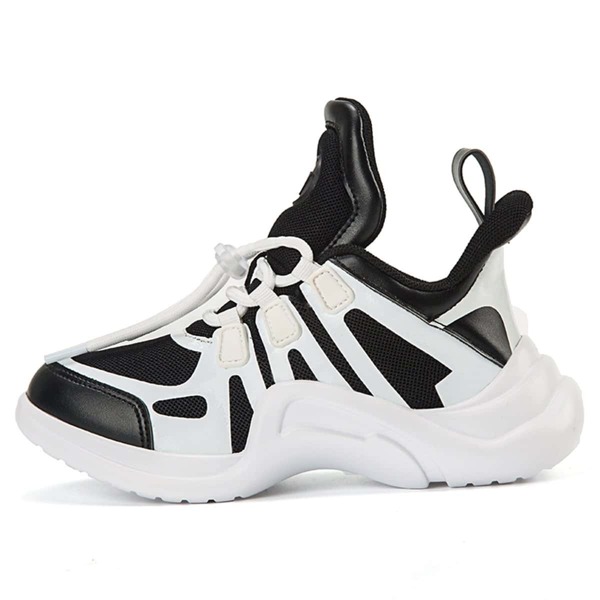 

Toddler Kids Two Tone Sneakers, Black and white