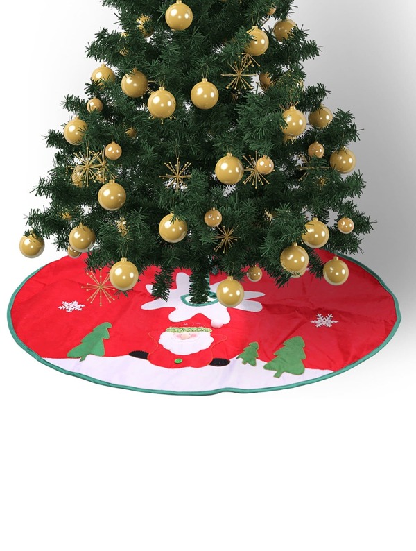 

Christmas Santa Claus Print Tree Skirt, Red