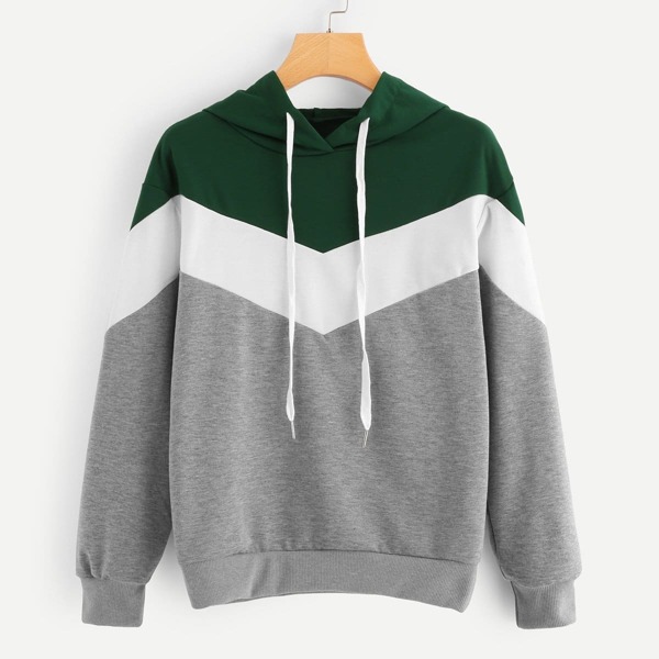 

Cut And Sew Drawstring Hoodie