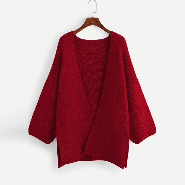 

Plus Slit Side Open Front Cardigan