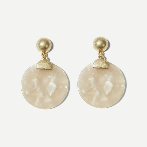 

Marble Pattern Round Drop Earrings 1pair