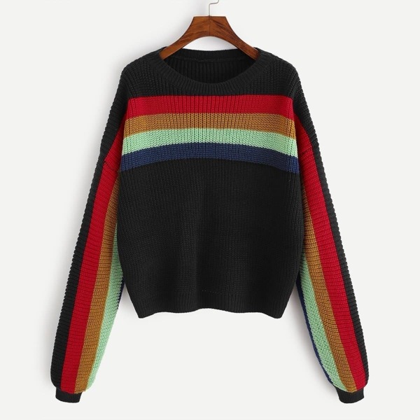 

Color Block Drop Shoulder Jumper
