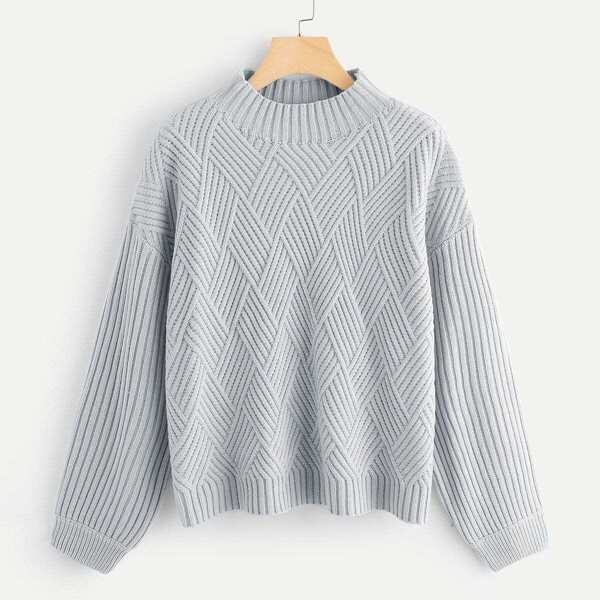 

Geo Front Rib Knit Sweater