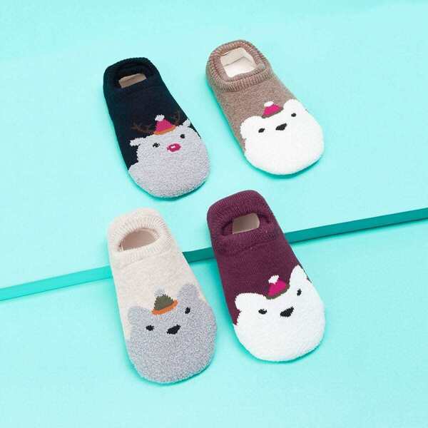 

Christmas Baby Cartoon Socks 4pairs, Multicolor