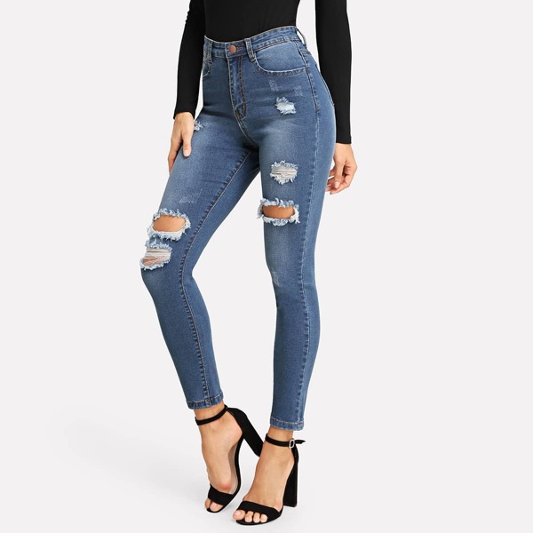 

Ripped Faded Wash Jeans