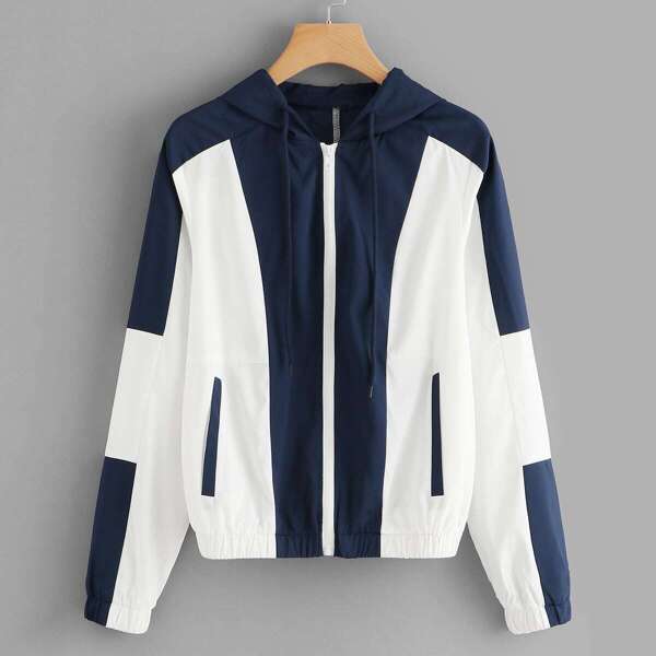 

Zip Up Color Block Jacket
