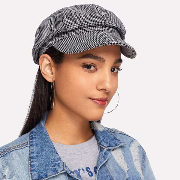 

Houndstooth Baker Boy Hat