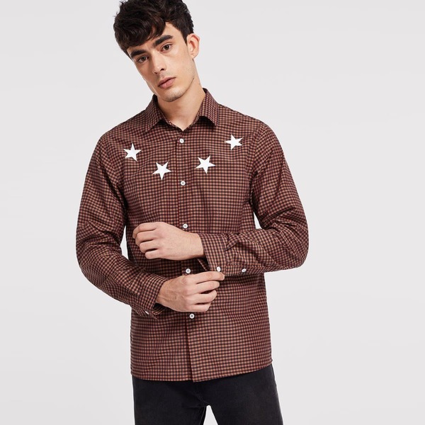 

Men Button Front Plaid Shirt, Multicolor