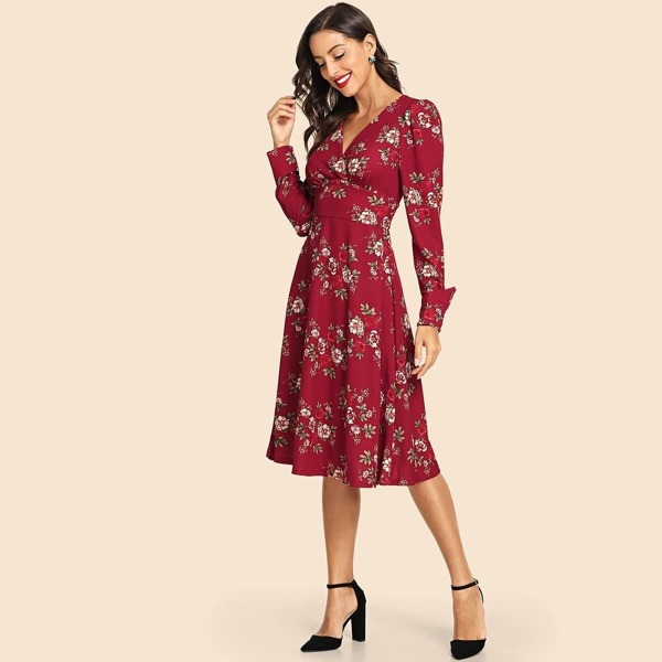

Zip Back Floral Print Dress