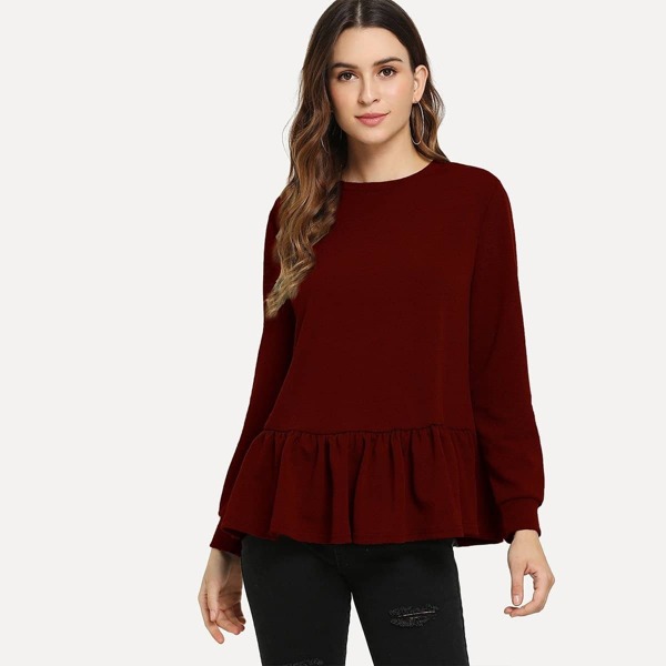 

Space Dye Flounce Trim Tee