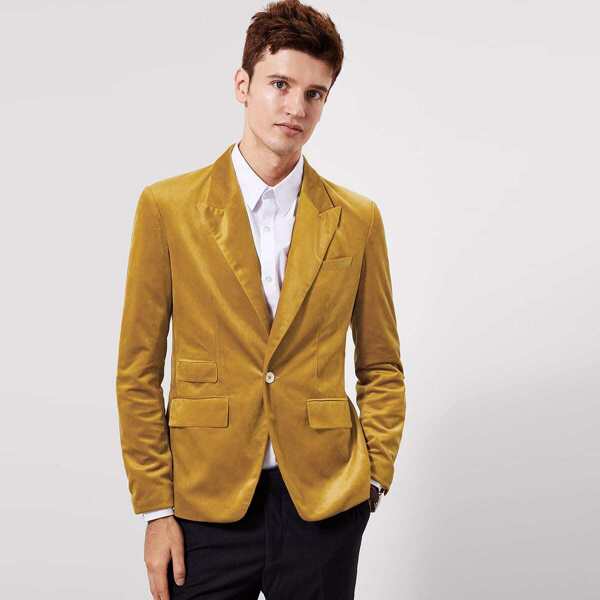 

Men Peak Lapel Suede Blazer