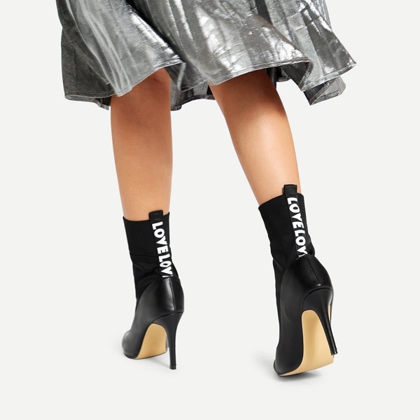 

Letter Tape Sock Boots
