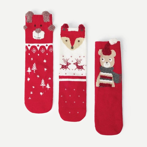

Christmas Kids Socks 3pairs, Red