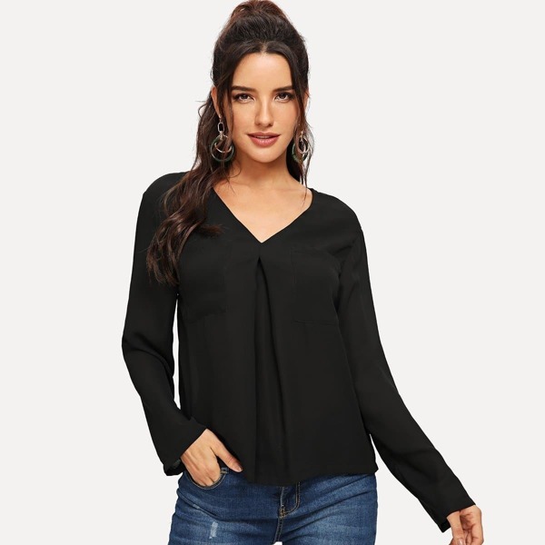 

Patch Pocket Godet Top
