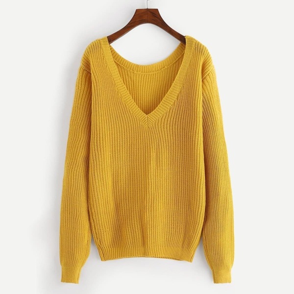 

V Neck Drop Shoulder Sweater