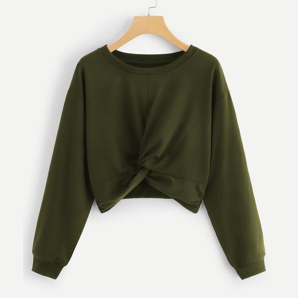 

Twist Detail Solid Sweatshirt