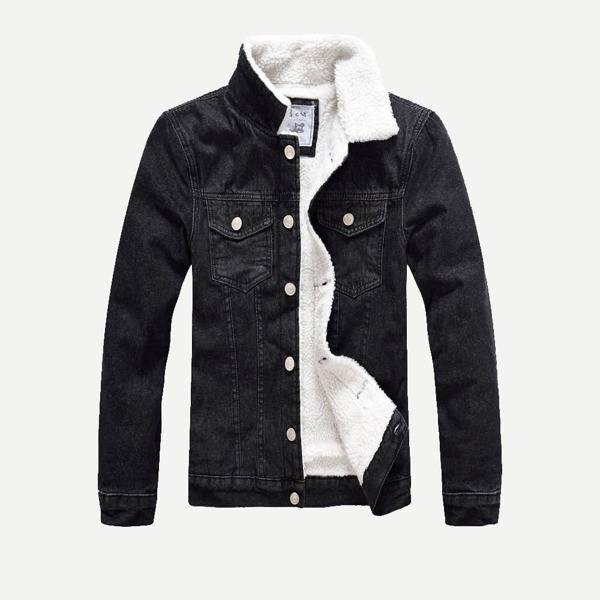 

Men Shearling Lined Denim Jacket