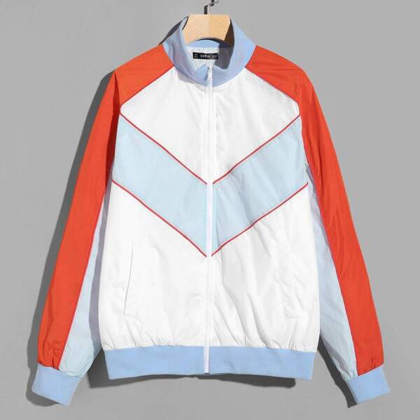 

Men Cut and Sew Zip Up Jacket