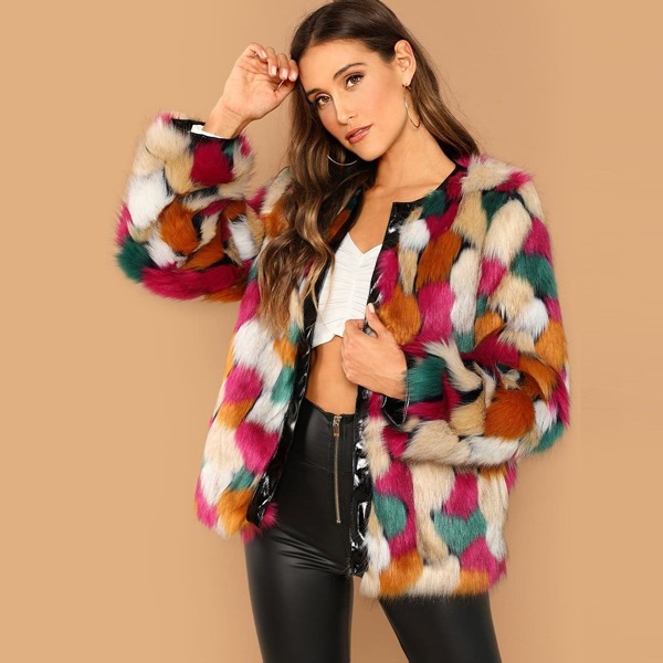 

Open Front Faux Fur Coat