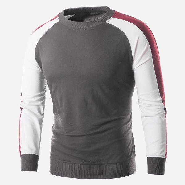 

Men Cut And Sew Panel Sweatshirt
