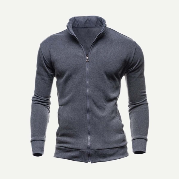 

Men Solid Zip Up Sweatshirt