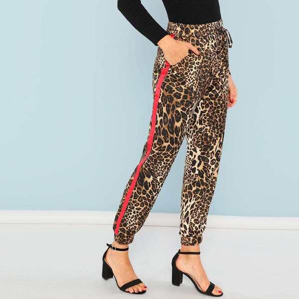 

Elastic Hem Drawstring Waist Pants