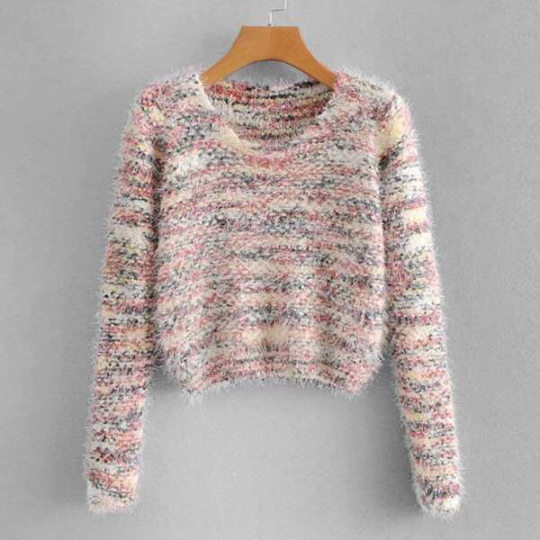 

Marled Fluffy Sweater