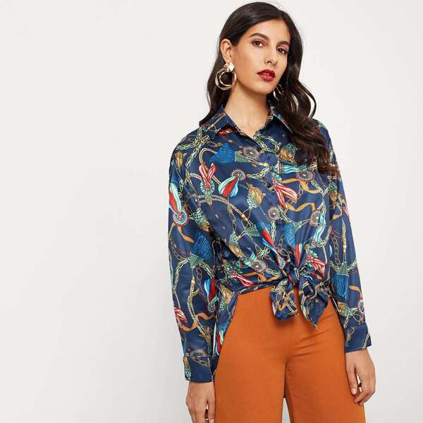 

Graphic Print Single Breasted Shirt
