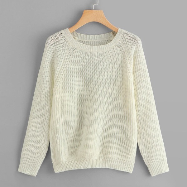 

Contrast Raglan Sleeve Solid Jumper