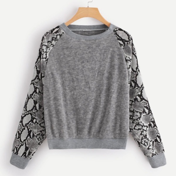 

Snake Skin Print Sweatshirt, Grey