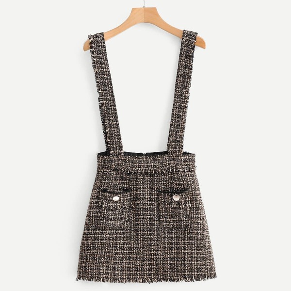 

Fringe Trim Tweed Skirt