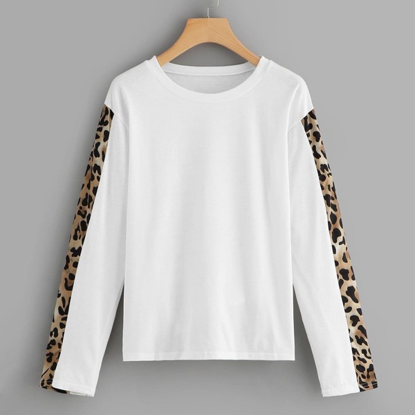 

Contrast Leopard Print Tee