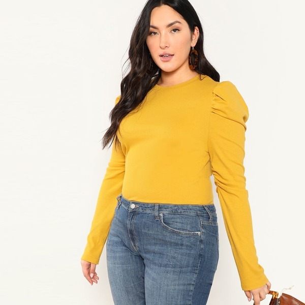 

Plus Puff Sleeve Fitted Tee
