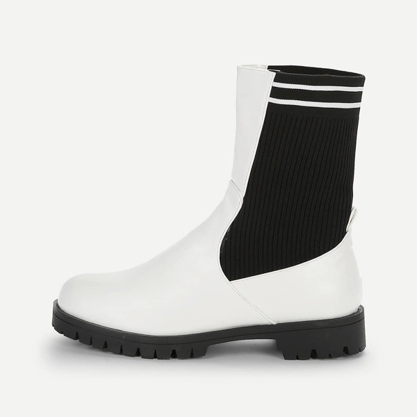 

Striped Detail Sock Boots