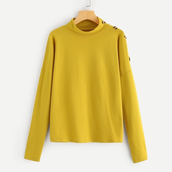 

Button Detail Solid Sweater