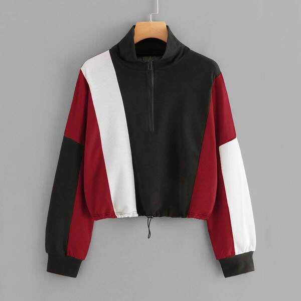

Quarter Zip Cut And Sew Sweatshirt