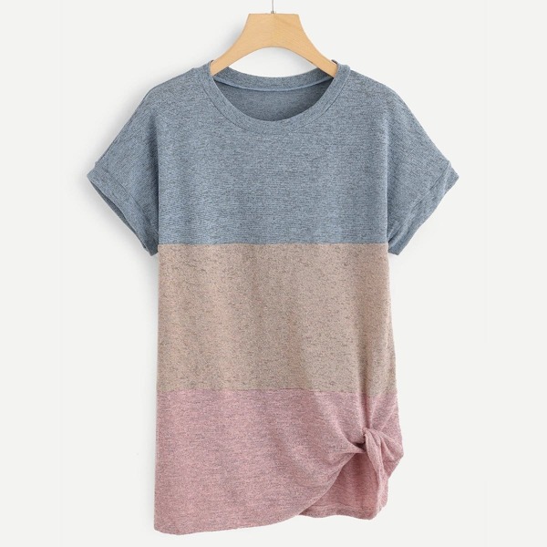 

Color-Block Twist Front Tee, Multicolor