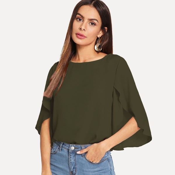 

Slit Bell Sleeve Top