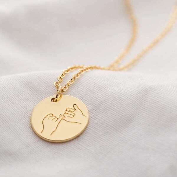 

Hand Engraved Round Pendant Necklace