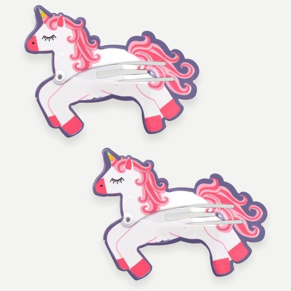 

Girls Cartoon Animal Shaped Snap Hair Pin 1pair, Multicolor