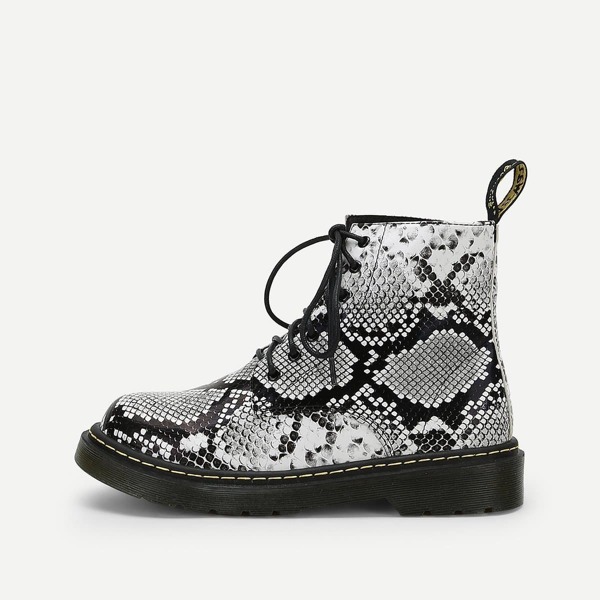 

Snakeskin Lace-Up Boots