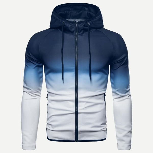 

Men Ombre Zip Up Hoodie