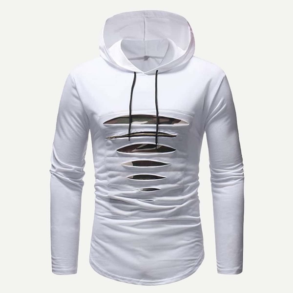 

Men Ripped Hooded Tee