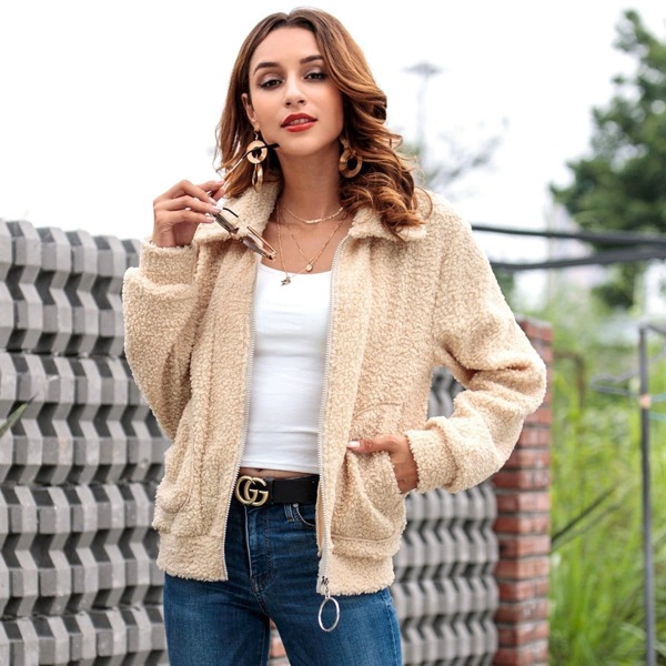 

Zip Up Pocket Side Teddy Jacket