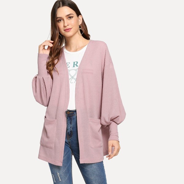 

Balloon Sleeve Open Front Coat