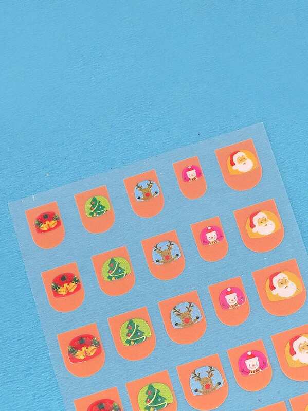 

Christmas Girls Nail Sticker One Sheet, Multicolor