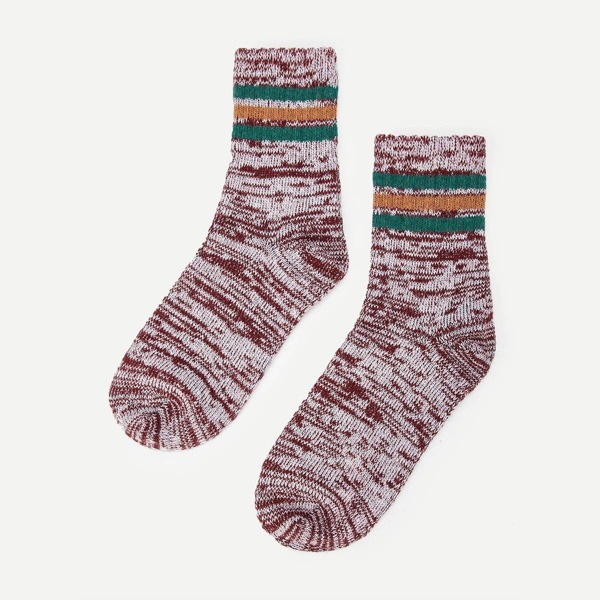 

Men Christmas Stripe Knit Socks, Colorful