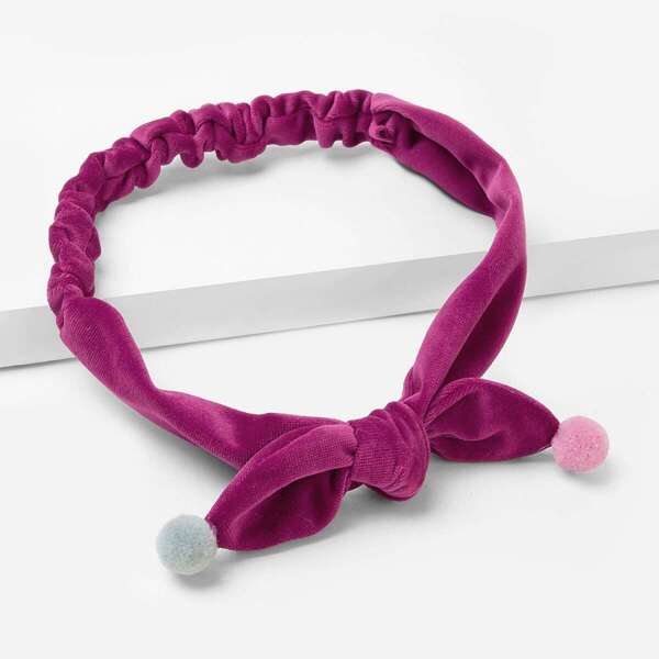 

Girls Pom-pom Decorated Elastic Headband