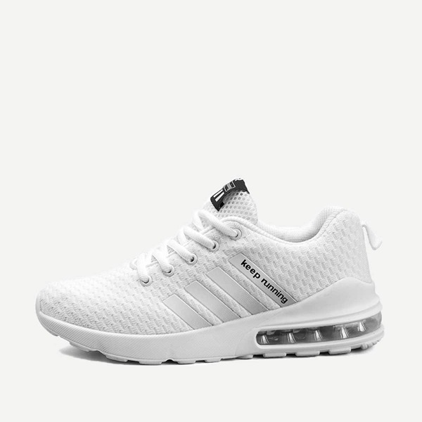 

Men Striped Detail Lace Up Trainers, White
