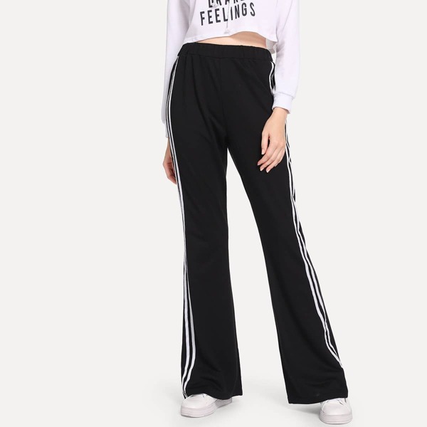 

Elastic Waist Tape Panel Pants